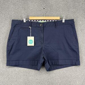 Boden Shorts Womens 14 Navy Blue Chino Casual Stretch Cotton Summer New NWT